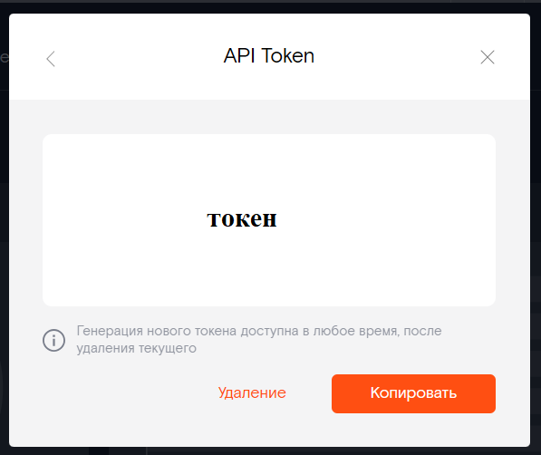 Пункт «API token»