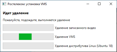 Экран: процесс удаления VMS